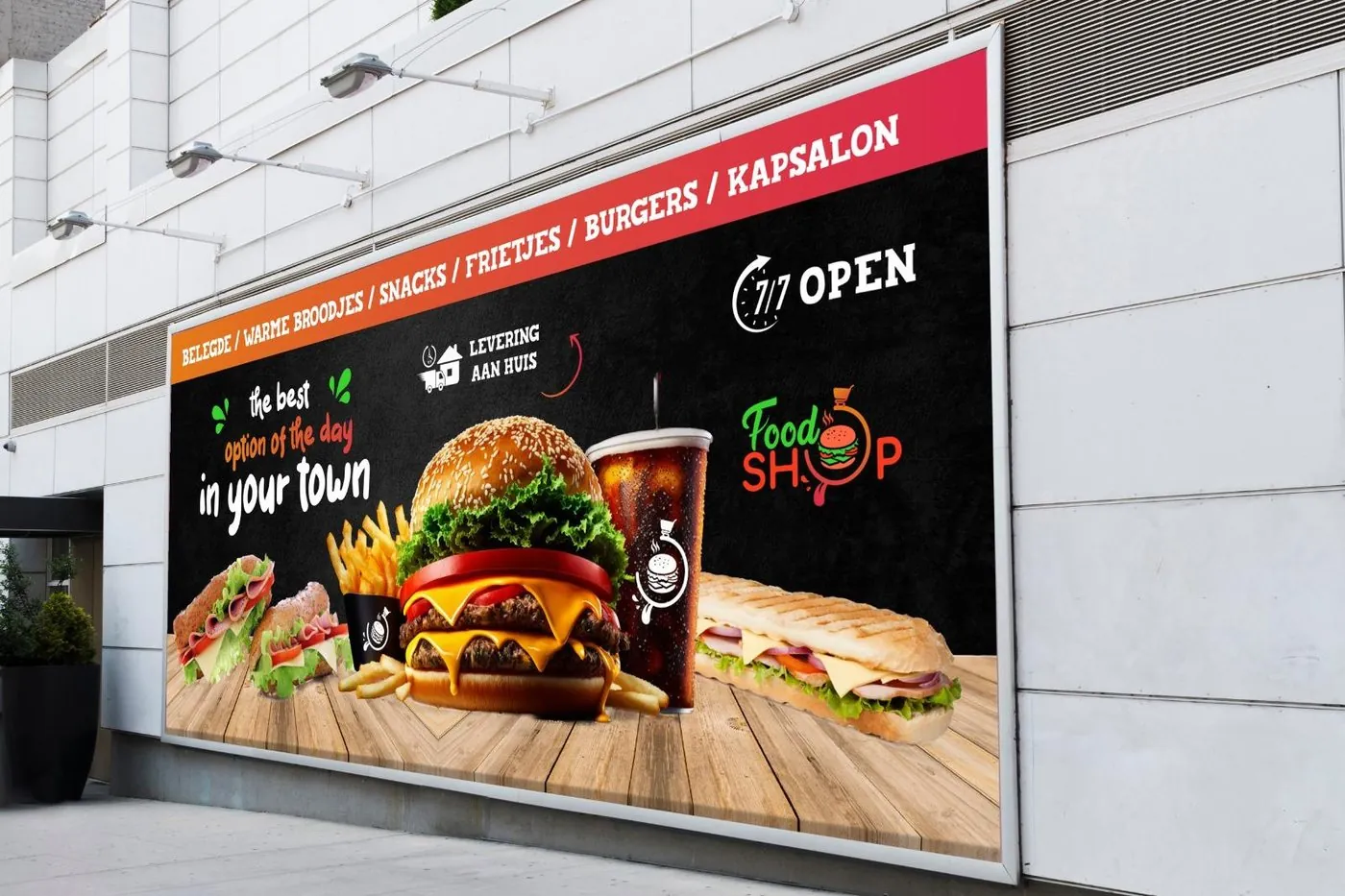 Billboard-ontwerp voor Food Shop